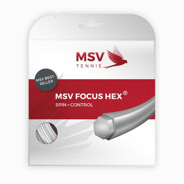 Racordaj racheta tenis, MSV Focus HEX, profil hexagonal, 12.2m, 1.18mm, alb
