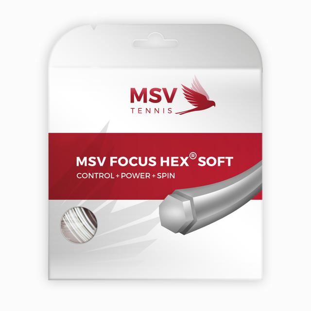Racordaj racheta tenis, MSV Focus HEX Soft, profil hexagonal, 12.2m, 1.15mm, alb